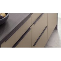 EXPRESS KÜCHEN Einbauküche Clean mit IGNIS Einbaugeräten Cremegrau & Eiche grau - zweizeilig