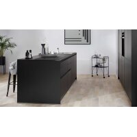 EXPRESS KÜCHEN Einbauküche Clean mit Einbaugeräten Mattschwarz - zweiteilig
