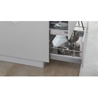 nobilia® Einbauküche Laser mit Einbaugeräten Seidengrau - zweiteilig