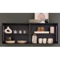 Interliving Küche Serie 3075 mit AEG-Einbaugeräten Stripe Wood Crema & Weiß – zweizeilig