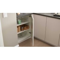Culineo® Einbauküche C615 mit AEG Einbaugeräten Sand & taupefarbenes Stripewood - Stellfläche ca. 442 x 200 cm