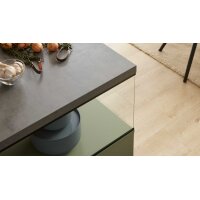 Culineo® Einbauküche C357 mit Einbaugeräten Olive & Schiefergrau - zweizeilig