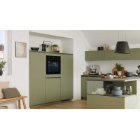 Culineo® Einbauküche C357 mit Einbaugeräten Olive & Schiefergrau - zweizeilig