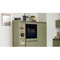 Culineo® Einbauküche C357 mit Einbaugeräten Olive & Schiefergrau - zweizeilig