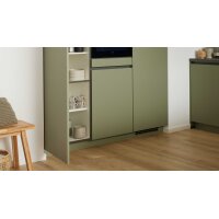 Culineo® Einbauküche C357 mit Einbaugeräten Olive & Schiefergrau - zweizeilig