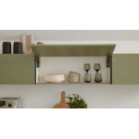 Culineo® Einbauküche C357 mit Einbaugeräten Olive & Schiefergrau - zweizeilig