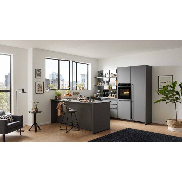 Culineo® Einbauküche C357 mit SIEMENS Einbaugeräten Schiefergrau - Stellfläche ca. 250 x 275 cm
