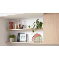 Culineo® Einbauküche C187 mit Einbaugeräten Eiche Como & Magnolie - Länge ca. 460 cm