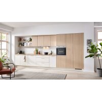 Culineo® Einbauküche C187 mit Einbaugeräten Eiche Como & Magnolie - Länge ca. 460 cm
