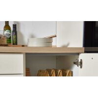 Culineo® Einbauküche C187 mit Einbaugeräten Eiche Como & Magnolie - Länge ca. 460 cm