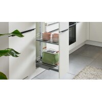 Culineo® Einbauküche C187 mit Einbaugeräten Weiß & Nussbaum Milano - Stellfläche ca. 335 x 305 cm