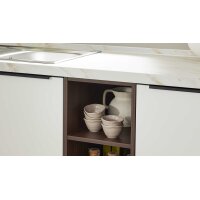 Culineo® Einbauküche C187 mit Einbaugeräten Weiß & Nussbaum Milano - Stellfläche ca. 335 x 305 cm