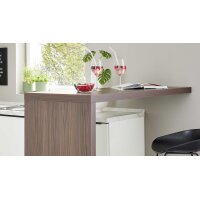Culineo® Einbauküche C187 mit Einbaugeräten Weiß & Nussbaum Milano - Stellfläche ca. 335 x 305 cm