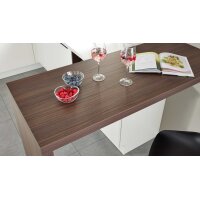 Culineo® Einbauküche C187 mit Einbaugeräten Weiß & Nussbaum Milano - Stellfläche ca. 335 x 305 cm