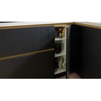 Culineo® Einbauküche C382 mit gorenje Einbaugeräten Eiche Nero - Stellfläche ca. 335 x 305 cm