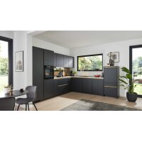 Culineo® Einbauküche C382 mit gorenje Einbaugeräten Eiche Nero - Stellfläche ca. 335 x 305 cm