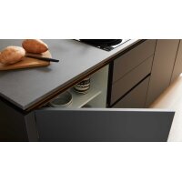 Culineo® Einbauküche C357 mit XTRA CERAMIC Arbeitsplatte Mattschwarz - zweizeilig