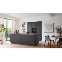 Culineo® Einbauküche C357 mit XTRA CERAMIC Arbeitsplatte Mattschwarz - zweizeilig