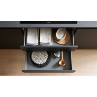 Culineo® Einbauküche C357 mit XTRA CERAMIC Arbeitsplatte Mattschwarz - zweizeilig
