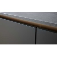 Culineo® Einbauküche C357 mit XTRA CERAMIC Arbeitsplatte Mattschwarz - zweizeilig