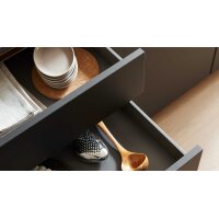 Culineo® Einbauküche C357 mit XTRA CERAMIC Arbeitsplatte Mattschwarz - zweizeilig
