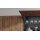 Interliving Küche Serie 3108 mit Miele-Einbaugeräten Mattschwarz & Stripe Wood Choco - dreizeilig