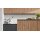 Interliving Küche Serie 3108 mit Miele-Einbaugeräten Mattschwarz & Stripe Wood Choco - dreizeilig