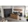 Interliving Küche Serie 3108 mit Miele-Einbaugeräten Mattschwarz & Stripe Wood Choco - dreizeilig