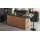 Interliving Küche Serie 3108 mit Miele-Einbaugeräten Mattschwarz & Stripe Wood Choco - dreizeilig