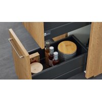 Interliving Küche Serie 3084 mit SIEMENS-Einbaugeräten Mattweiß & Eiche Ventura - zweizeilig