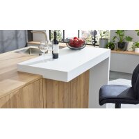 Interliving Küche Serie 3084 mit SIEMENS-Einbaugeräten Mattweiß & Eiche Ventura - zweizeilig