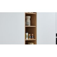 Interliving Küche Serie 3084 mit SIEMENS-Einbaugeräten Mattweiß & Eiche Ventura - zweizeilig