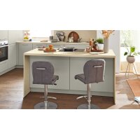 Interliving Küche Serie 3111 mit Constructa-Einbaugeräten Platingrau & Sandesche - dreizeilig