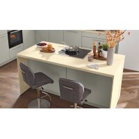 Interliving Küche Serie 3111 mit Constructa-Einbaugeräten Platingrau & Sandesche - dreizeilig