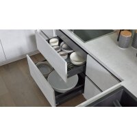 Interliving Küche Serie 3080 mit privileg Einbaugeräten weißer Beton - Stellfläche ca. 247 x 308 cm