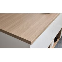 Interliving Küche Serie 3081 mit privileg Einbaugeräten Hochglanz Weiß & Natureiche - Stellfläche ca. 250 x 269 cm