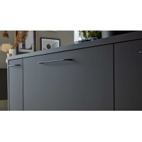 Interliving Küche Serie 3103 mit AEG Einbaugeräten Mattschwarz & Vulkaneiche - dreizeilig
