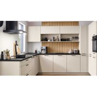 nobilia® Einbauküche Easytouch mit Elektrogräten Sand & Stripewood light - Stellfläche ca. 350 x 340 cm