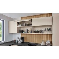 nobilia® Einbauküche Easytouch mit Elektrogräten Sand & Stripewood light - Stellfläche ca. 350 x 340 cm