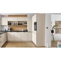 nobilia® Einbauküche Easytouch mit Elektrogräten Sand & Stripewood light - Stellfläche ca. 350 x 340 cm