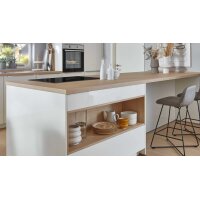 nobilia® Einbauküche Novalux mit gorenje Elektrogeräten Weiß & Eiche Como - zweiteilig