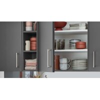 nobilia® Einbauküche Senso mit Elektrogeräten, z. B. Kühlschrank Schiefergrau - zweiteilig