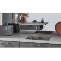 nobilia® Einbauküche Senso mit Elektrogeräten, z. B. Kühlschrank Schiefergrau - zweiteilig