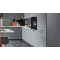 nobilia® Einbauküche Senso mit Elektrogeräten, z. B. Kühlschrank Schiefergrau - zweiteilig