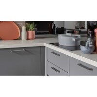nobilia® Einbauküche Senso mit Elektrogeräten, z. B. Kühlschrank Schiefergrau - zweiteilig