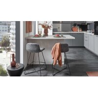 nobilia® Einbauküche Senso mit Elektrogeräten, z. B. Kühlschrank Schiefergrau - zweiteilig
