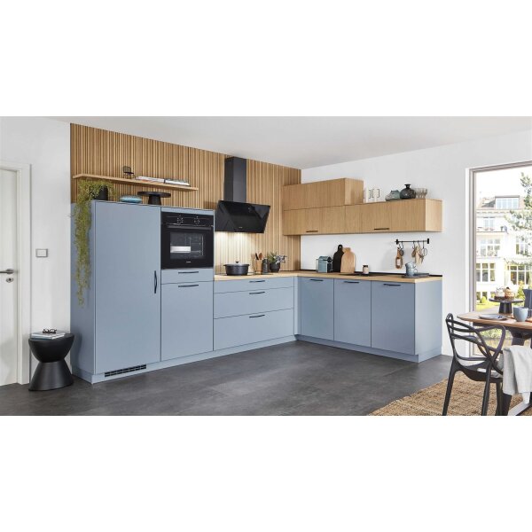 nobilia® Einbauküche Senso mit JUNKER Elektrogeräten, z. B. Backofen Sky, Eiche Como & Stripewood light - Stellfläche ca. 310 x 245 cm
