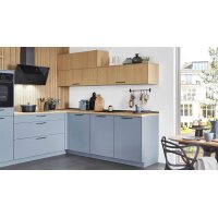 nobilia® Einbauküche Senso mit JUNKER Elektrogeräten, z. B. Backofen Sky, Eiche Como & Stripewood light - Stellfläche ca. 310 x 245 cm