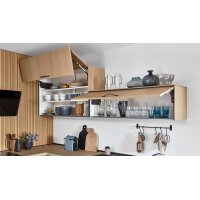 nobilia® Einbauküche Senso mit JUNKER Elektrogeräten, z. B. Backofen Sky, Eiche Como & Stripewood light - Stellfläche ca. 310 x 245 cm