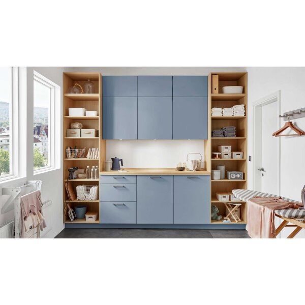 nobilia® Hauswirtschaftsraum-Lösung Senso Sky & Eiche Como - Länge ca. 300 cm